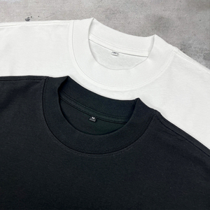 เสื้อยืดคอกลมโอเวอร์ไซส์สุดหรูสำหรับผู้ชาย เสื้อยืดทรงบ็อกซี่ไซส์ใหญ่ ผ้าคอตตอนหนานุ่ม เสื้อยืดเปล่าสำหรับผู้ชาย - Product Image 3