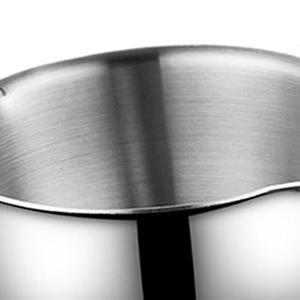 Mini 300ml pentola per zuppa con manico in acciaio inox coperchio in vetro funzione singolo avannotto per il riscaldamento del latte burro sul piano cottura