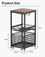 Organisateur de rangement multi-niveaux avec paniers coulissants, étagère autoportante pour salle de bain et buanderie