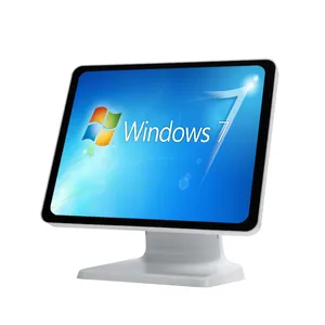 Yeni tip çift ekran beyaz siyah renk POS makinesi masaüstü pencere Linux POS sistemi hepsi bir