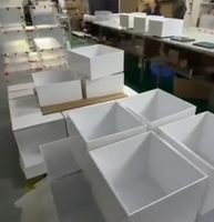Cube de présentation acrylique carré à 5 faces, couleur personnalisable, pour desserts et traiteur, idéal pour les mariages