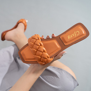 Sandalias Planas de Cuero con Nudos de Alta Calidad, Estilo Coreano, para Mujer, Elegantes y Formales, Tejidas a Mano con Goma - Product Image 2