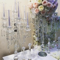 Candelabre de mariage en cristal à 9 bras, en verre, hauteur 130 cm, MH-Z0067