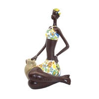 Figurine de femme africaine en résine pour décoration de mariage