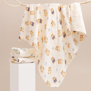 Écologique Six Couches Coton Serviette <span class=keywords><strong>De</strong></span> Bain Pour Enfants Dessin Animé Mignon Bébé Gaze Serviette Mousseline Swaddle Couverture - Product Image 1