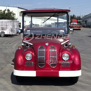 Voiture de tourisme électrique classique vintage 6-8 places rouge à toit ouvert design rétro - Product Image 3