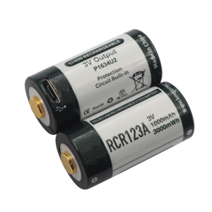 Keeppower RCR123A P1634U2微型USB 16340 3.0V 1000毫安时NCM阳极300循环充电电池更换CR123A - Product Image 2