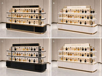 Présentoir de parfums en gros pour usine, étagères de présentation multi-niveaux, design de boutique pour la décoration de magasins de parfums