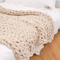 Dulcis Anpassbare Superweiche Einfarbige Kuschelige Sofa-Decke Tragbare Chenille-Wurfdecke Grob Gestrickte Ganzjahres-Transportable Decke