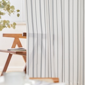Jinchan White <strong>Curtains</strong> Striped <strong>Curtains</strong> for Living Room Window Treatment Modern Linen Look <strong>Ticking</strong> <strong>Stripe</strong> Light Filtering - Product Image 3