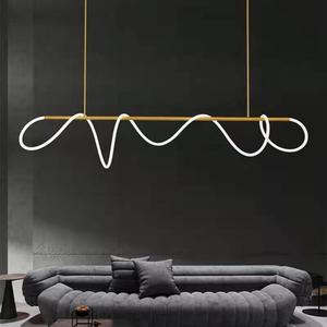 Apartamento Villa <span class=keywords><strong>cocina</strong></span> círculo <span class=keywords><strong>redondo</strong></span> trenzado lámpara colgante <span class=keywords><strong>fluorescente</strong></span> luz oro hierro regulable grande para sala de estar - Product Image 2