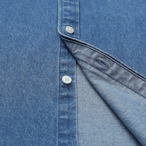 Camisa superior de ropa de trabajo de otoño para hombre de alta calidad, sarga de algodón sostenible, hilo azul pizarra teñido, precio razonable - Product Image 6