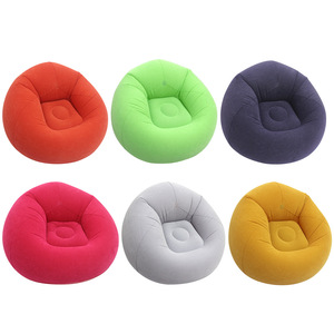 <b>Inflatable</b> <b>Sofa</b> Chair with Footrest and Recliner Flocking Material Foldable Design for Outdoor Use - Product Image 1