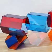 Boîte de présentation en acrylique haute transparence avec traitement personnalisé et matériaux DIY, vente directe d'usine de boîtes cadeaux 2026