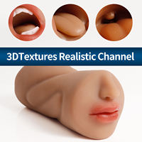 Masturbateur 3-en-1 réaliste avec texture profonde pour homme, 1,69 lb, marron, pour sexe oral, vaginal et anal, jouet sexuel de poche pour hommes