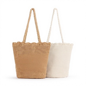 Nuevo Bolso de Hombro Tejido a Mano Estilo Mori, Mediano, de Cuerda de Algodón, Versátil, para Playa, Vacaciones, Viajes y Ocio, Tanjing - Product Image 1