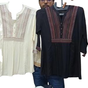 Kurta Casual de Manga Larga para Mujer, Cuello Redondo, Diseño de Alta Calidad, Corta, para Primavera/Verano, Venta al Por Mayor - Product Image 1