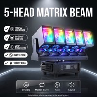 Cabeza móvil LED profesional con matriz RGBW 4 en 1, efecto de haz con Aura Glow, 5 o 6 lentes, luz de escenario multiefecto para conciertos, discotecas y fiestas