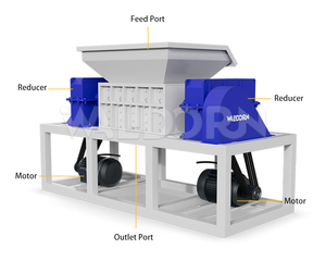 Máquina trituradora de reciclaje de neumáticos de chatarra de aleación de aluminio con engranajes y componentes de núcleo de motor - Product Image 4