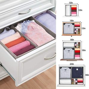 Juego de 6 cajones plegables para ropa interior, organizador de cajones, divisores de armario, caja de almacenamiento, ropa, calcetines, ropa interior, organizador de cajones - Product Image 3