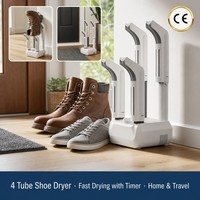 Séchoir à chaussures électrique 4 tubes avec minuterie 110/220V, sèche 2 paires |   Portable pour la maison et les voyages |   Usine OEM |   Certifié ETL FCC CE GS RoHS