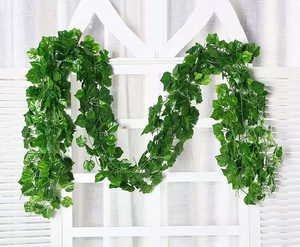 Cây giả thường xuân xanh giỏ 2.1m, cây mây treo lá hoa trang trí đám cưới, tường, lá khoai lang - Product Image 1