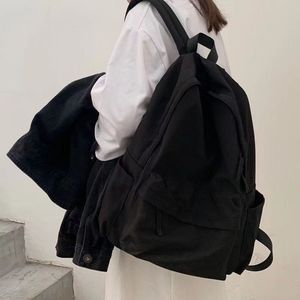 Mochila versátil de color sólido para escuela secundaria y preparatoria, y mochila escolar de gran capacidad - Product Image 1