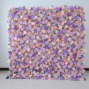 J97 nuevo <span class=keywords><strong>precio</strong></span> barato 3D Floral pared de fondo boda decoración tela flor pared vidrio tela flor pared telón de fondo para la venta - Product Image 6