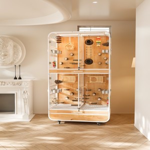 Grande <span class=keywords><strong>cage</strong></span> à oiseaux en acier inoxydable, <span class=keywords><strong>cage</strong></span> spacieuse pour perroquets de grande taille comme les araçais/les perroquets gris - Product Image 6