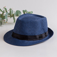 Chapeau Fedora Trilby en Paille de Papier Personnalisé avec Logo Imprimé, pour Hommes et Femmes, Idéal pour l'Été et le Printemps, Cadeau Promotionnel Abordable