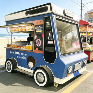 Fully Equipped Mobile Food Cart with Water System Storage Cabinet for Commercial Catering Business - Product Image 1