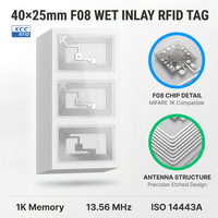 Étiquettes RFID programmables F08/FM11RF08 Wet Inlay 40x25mm-13.56MHz ISO14443A 1024 octets pour le suivi des actifs