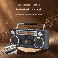 Boombox portable personnalisé avec batterie intégrée, lecteur de cassette, enregistreur, radio AM FM SW, convertisseur BT USB TF MP3, double haut-parleur 5W, pour l'extérieur