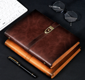 Libreta de Cuero PU de Alta Calidad con Logotipo Personalizado, <span class=keywords><strong>Agenda</strong></span> con Hojas Sueltas y Cierre de Cuero <span class=keywords><strong>Horizontal</strong></span> - Product Image 1