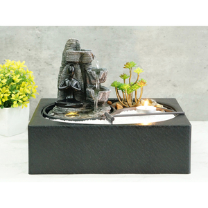 <span class=keywords><strong>Fontaine</strong></span> <span class=keywords><strong>à</strong></span> plusieurs niveaux vintage avec baril et pompe, cascade rustique - Design extérieur marron - Vente flash - Product Image 5