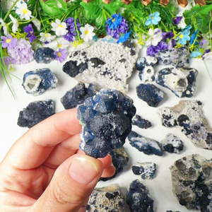Blu grezzo Fluorite campione di pietra naturale blu Fluorite Cluster di cristallo minerale per la decorazione - Product Image 2