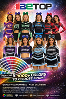 Tenue de cheerleading sportive bleu sarcelle, argent et noir avec strass, haut court à manches longues et jupe pour les compétitions de cheerleading