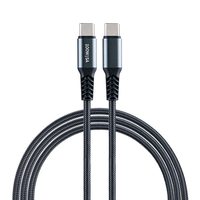 Câble de données USB PD 100W 5A tressé en nylon avec coque en aluminium de 1 mètre (Type-C), adapté aux téléphones Samsung et Apple, charge rapide