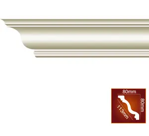 Moldura de cornisa decorativa, corona de PU, precio de fábrica