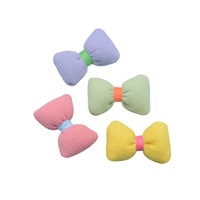 Mini nœuds rembourrés en tissu gaufré couleur bonbon, appliques en tissu doux pour pinces à cheveux et loisirs créatifs de confection de vêtements