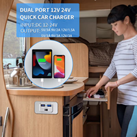 RV USB Outlet QC3.0 USB A & PD3.0 Type-C Port Chargeur Panneau de prise avec indicateur et interrupteur pour voiture 12V/24V Marine Golf Cart