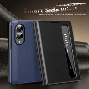 Étui de téléphone portable en cuir PU pour Samsung Z Fold 8 7 3 4 5 6 W26 avec fenêtre tactile intelligente, coque arrière de protection antichoc - Product Image 2
