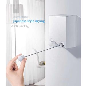 Sèche-<span class=keywords><strong>linge</strong></span> rétractable en acier inoxydable de 4,2 m pour intérieur et extérieur, à suspendre au mur, extensible, pour laver les vêtements, ligne de séchage rétractable - Product Image 3