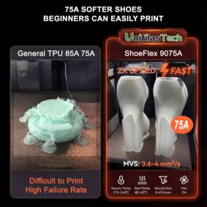 Filamento Shoeflex de UniFilas Tech, Nuevo Lanzamiento, Filamento TPU de Alta Elasticidad para Prototipos de Suelas de Zapatos, Impresión <span class=keywords><strong>3D</strong></span> - Product Image 5