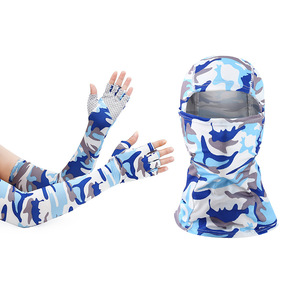 Cycling Arm Sleeves With Balaclava Pink Camouflage Unisex Anti Uv Protection Outdoor Gear - Product Image 2