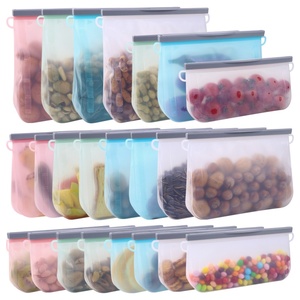 Tùy chỉnh BPA miễn phí tái sử dụng cấp thực phẩm Ziplock <span class=keywords><strong>Silicone</strong></span> tủ đông thực phẩm lưu trữ túi Zip khóa đứng lên silicon túi thực phẩm và <span class=keywords><strong>container</strong></span> - Product Image 1