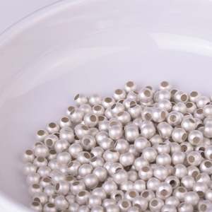 Perles d'espacement en argent sterling S925 perles de positionnement accessoires de bricolage sablage mat rétro - Product Image 1