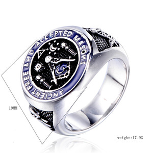 Anello massonico retrò di alta qualità per gli uomini - Product Image 2