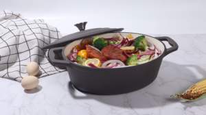 Cacerola Ovalada de Hierro Fundido, Cocotte, Juego de Cacerolas, <span class=keywords><strong>Ollas</strong></span> para Cocinar - Product Image 2