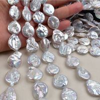 Perles baroques en forme de bouton, 14-15 mm, perles d'eau douce en vrac, semi-finies pour la fabrication de bijoux R.GEM.